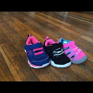 Blue black &pink play shoes size 6, 5, 5 toddler